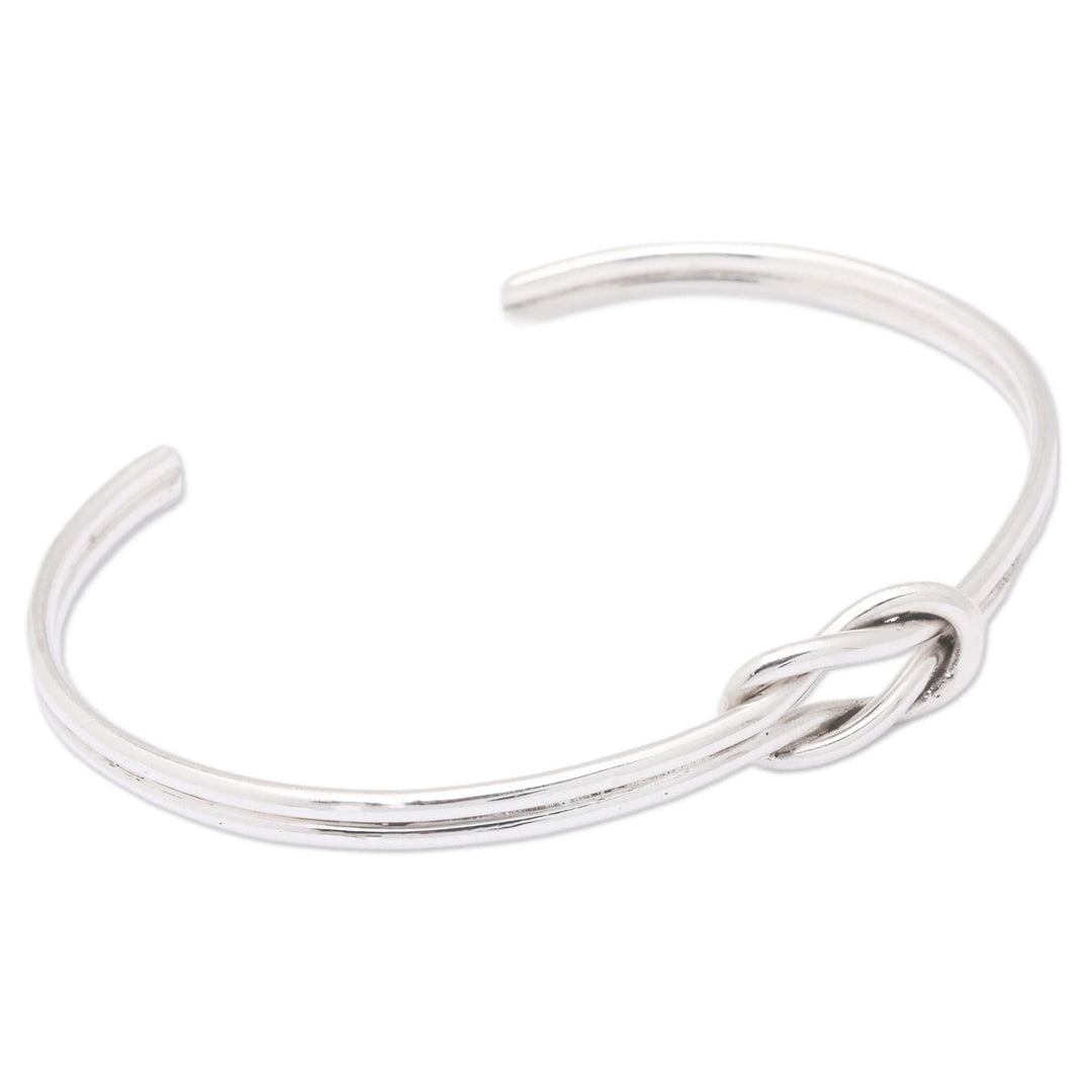 High-Polished Modern Sterling Silver Cuff Bracelet - Faithful Spirit