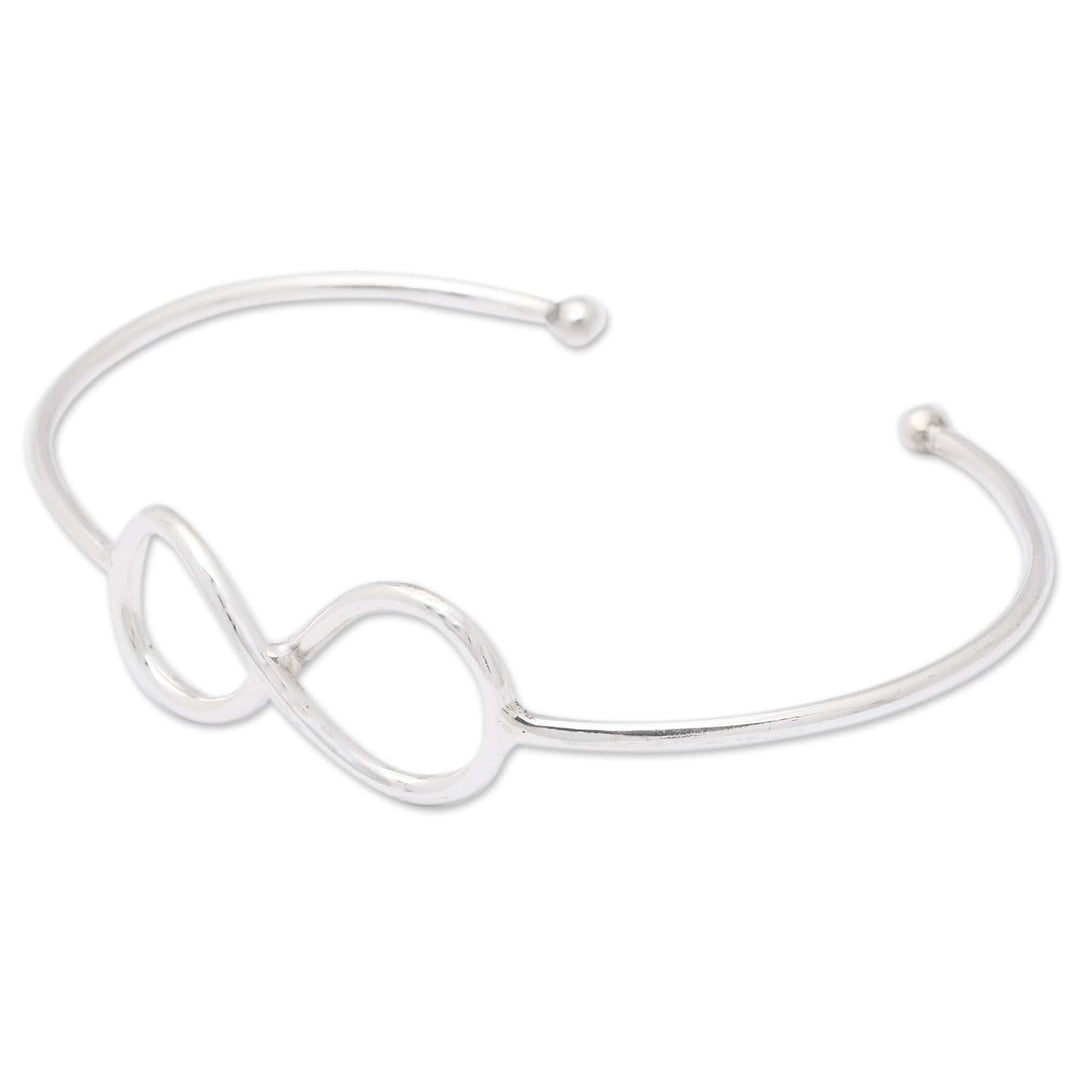 Minimalist Infinity Symbol Sterling Silver Cuff Bracelet - Infinite Globe-Trotting
