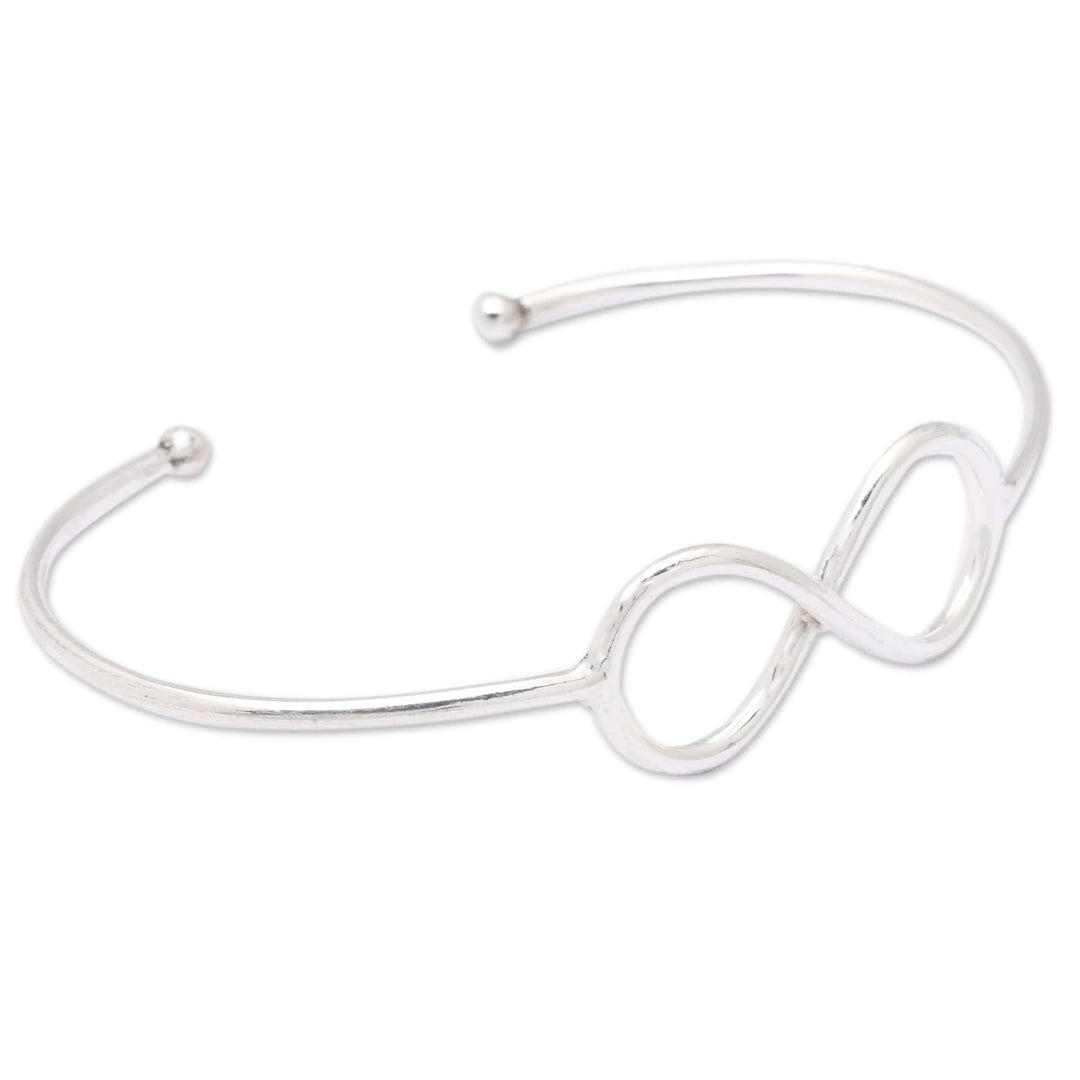 Minimalist Infinity Symbol Sterling Silver Cuff Bracelet - Infinite Globe-Trotting