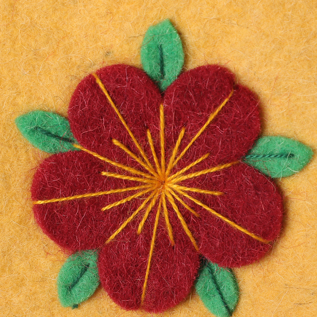 Set of 2 Handcrafted Yoga-Themed Wool Felt Mobile Cases - Peaceful Vibes