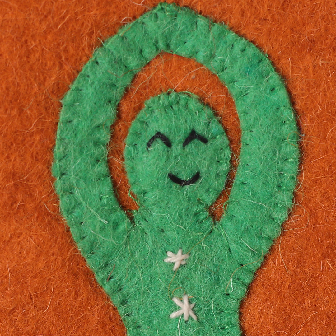 Set of 2 Handcrafted Yoga-Themed Wool Felt Mobile Cases - Peaceful Vibes