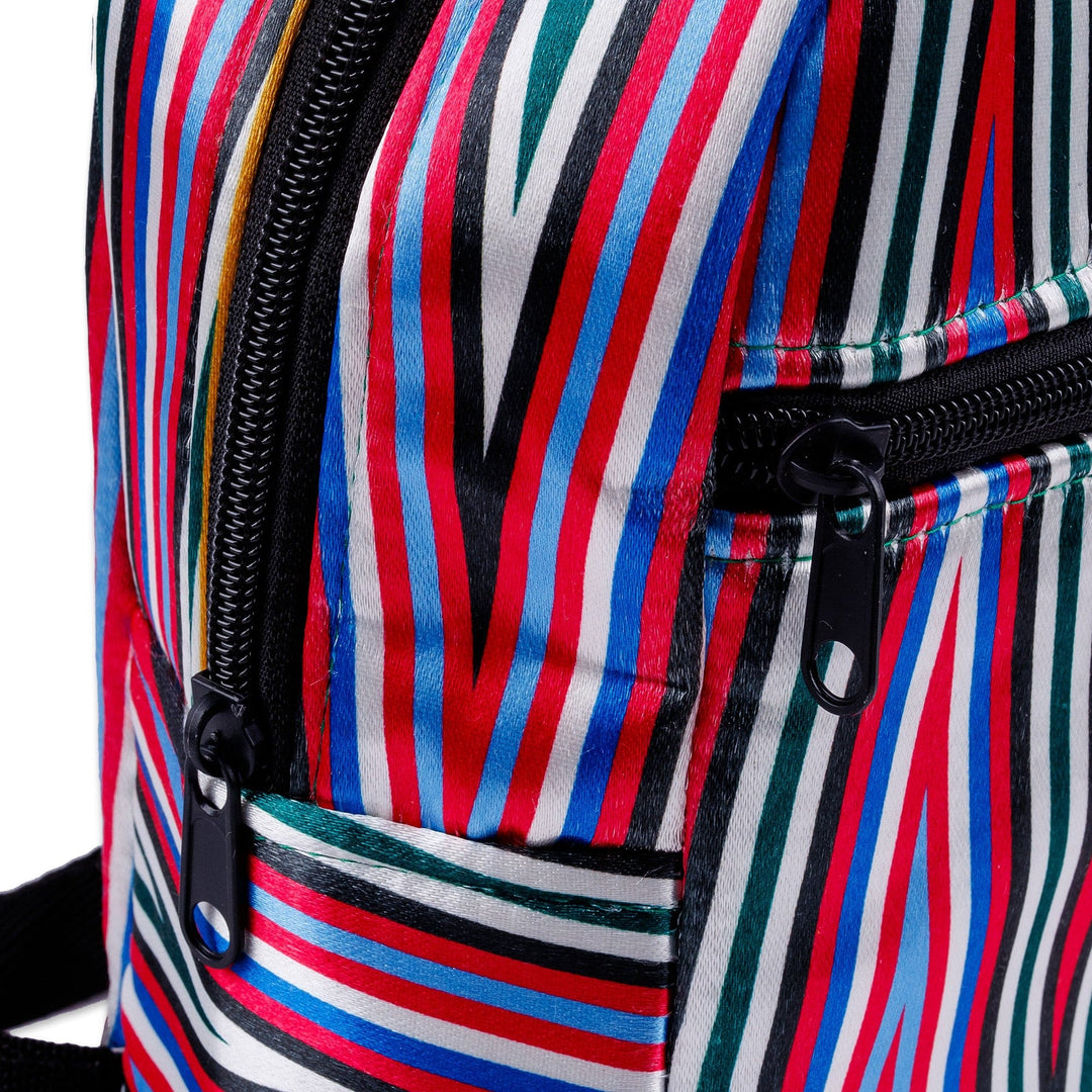 Geometric Ikat Patterned Red Mini Backpack from Uzbekistan - Ikat Adventures