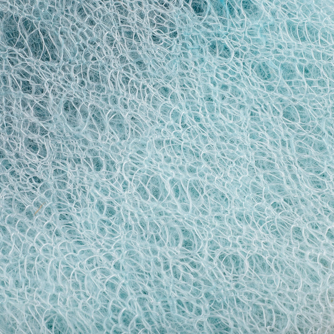 Handwoven Soft 100% Cashmere Wool Scarf in Aqua and White - Lagoon's Act