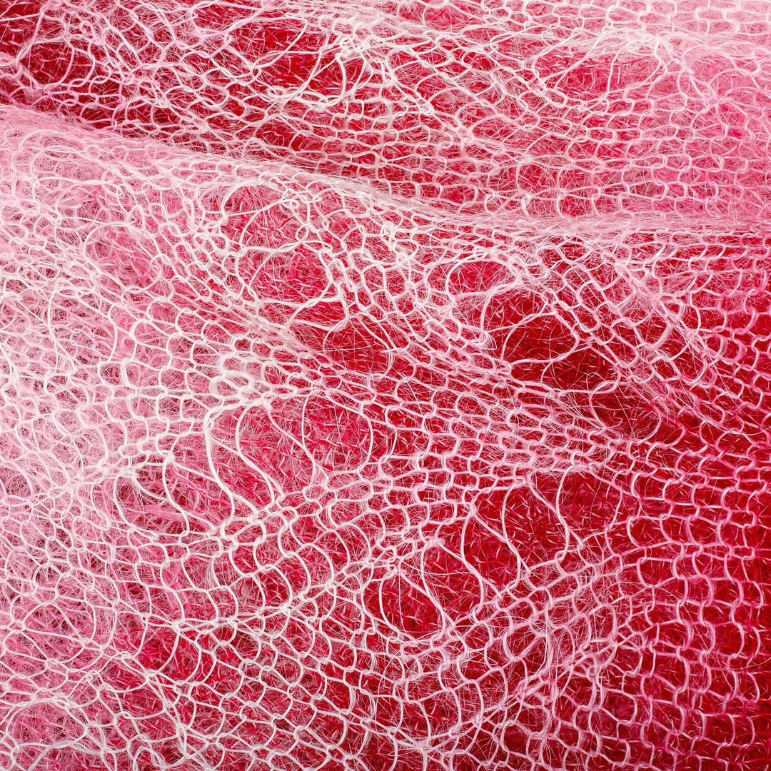 Handwoven Soft 100% Cashmere Wool Scarf in Red and White - Lover's Act