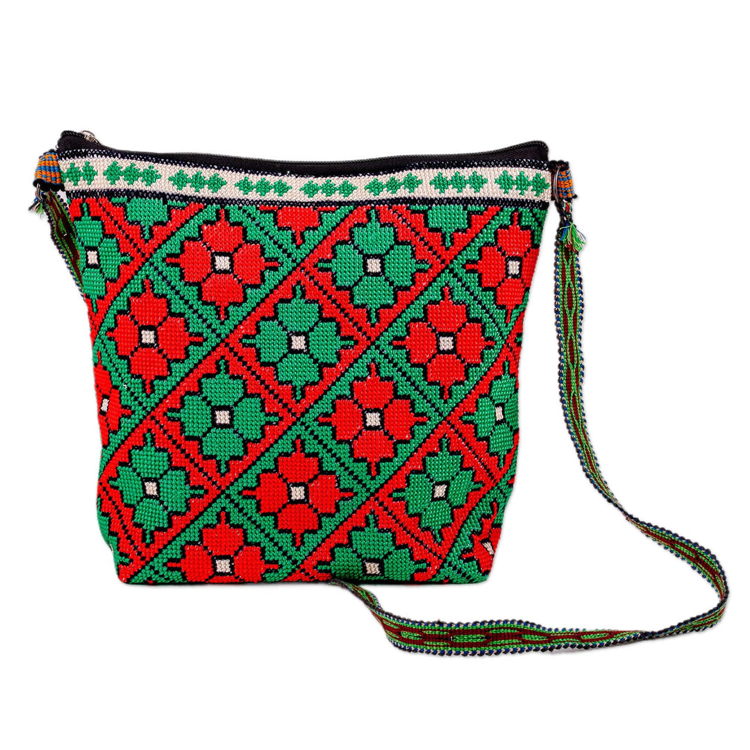Classic Floral Patterned Iroki Embroidered Sling Bag - Iroki Paradise