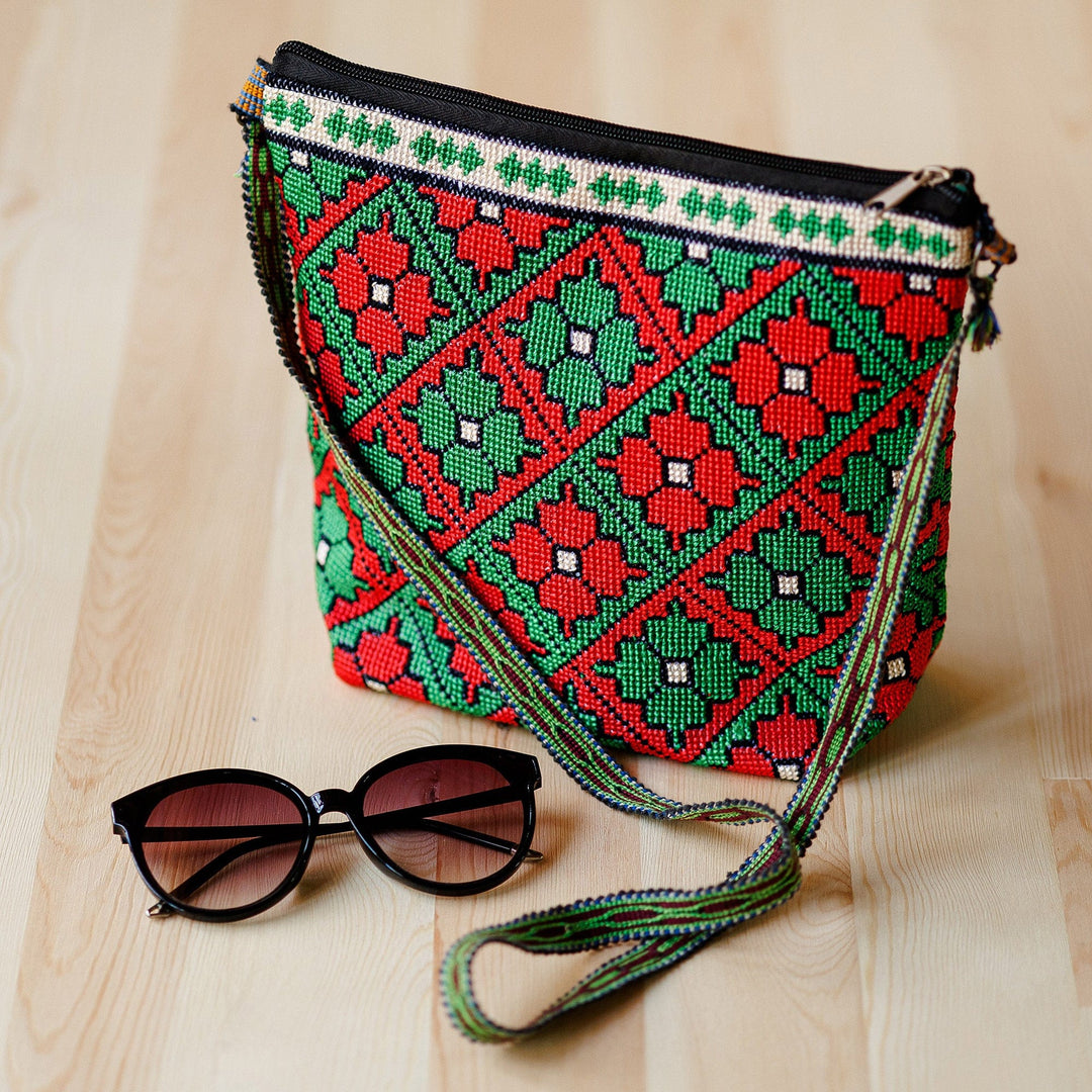 Classic Floral Patterned Iroki Embroidered Sling Bag - Iroki Paradise