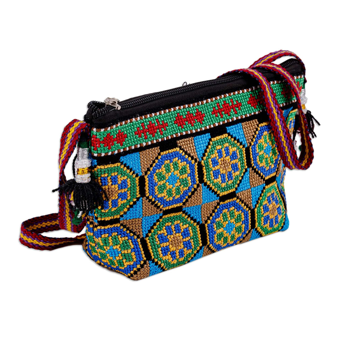 Floral Patterned Colorful Iroki Embroidered Sling Bag - Palace Spring
