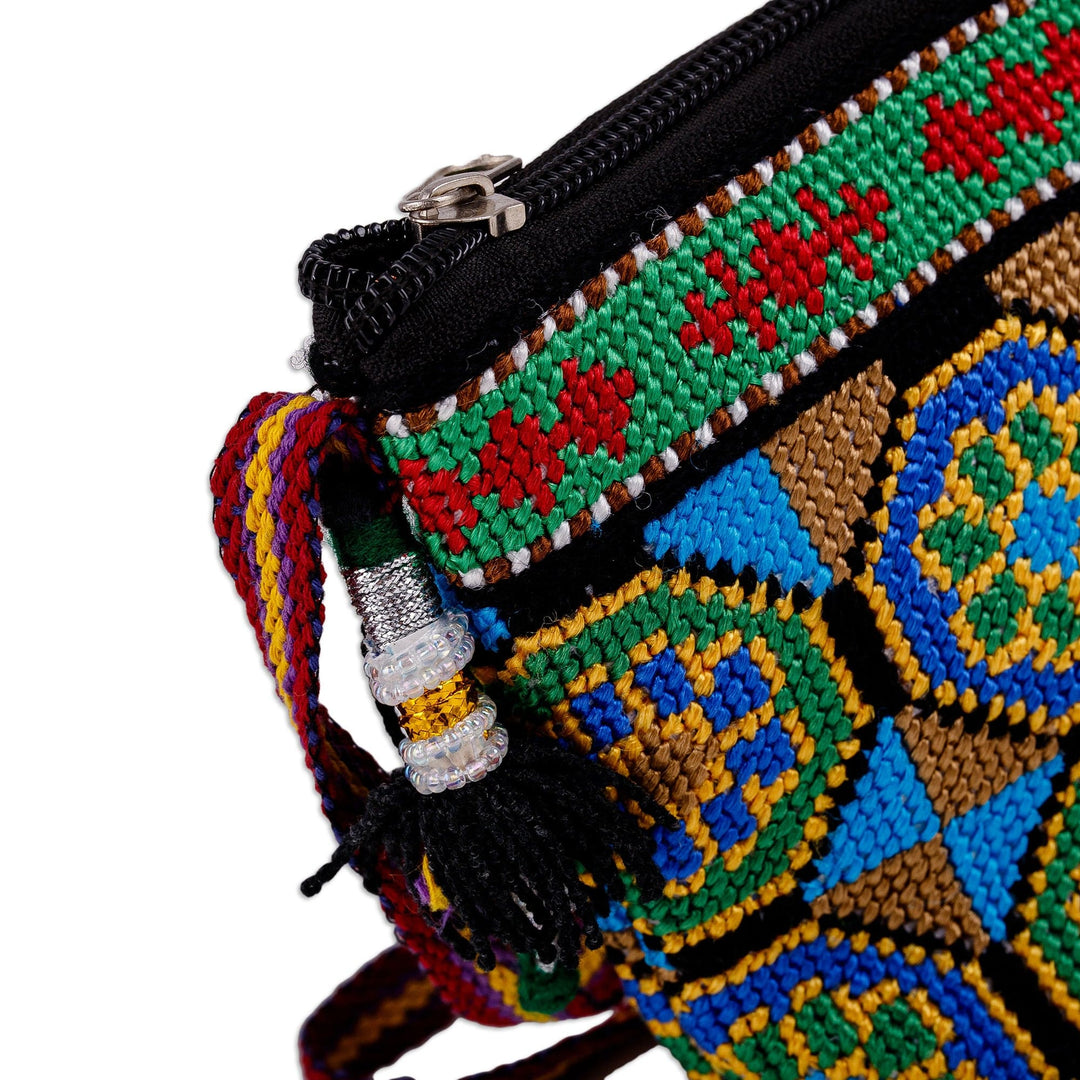 Floral Patterned Colorful Iroki Embroidered Sling Bag - Palace Spring