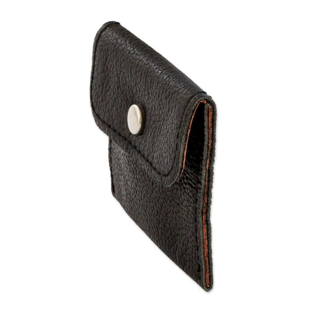 Handmade Eco-Friendly Black Recycled Leather Coin Purse - Handy Environment