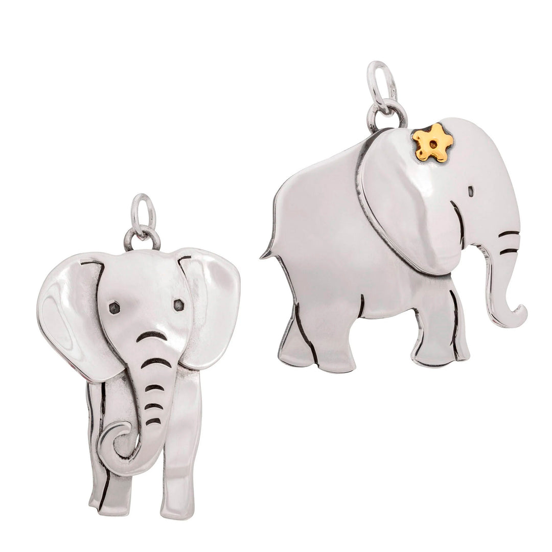 Sterling Silver Elephant Pendant from Mexico - Charming Elephant