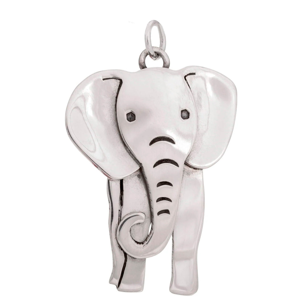 Sterling Silver Elephant Pendant from Mexico - Charming Elephant