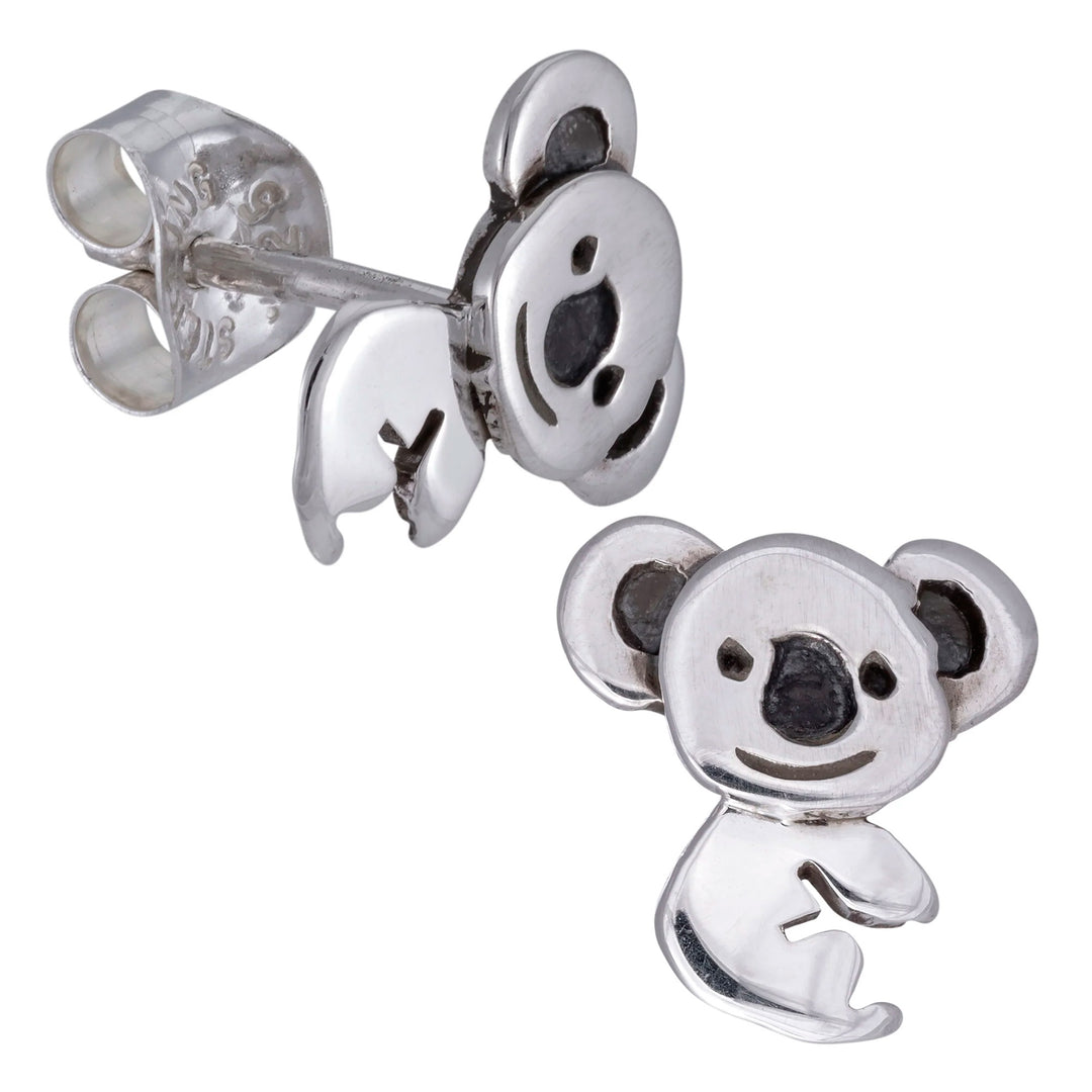 Sterling Silver Koala Stud Earrings from Mexico - Outback Charm