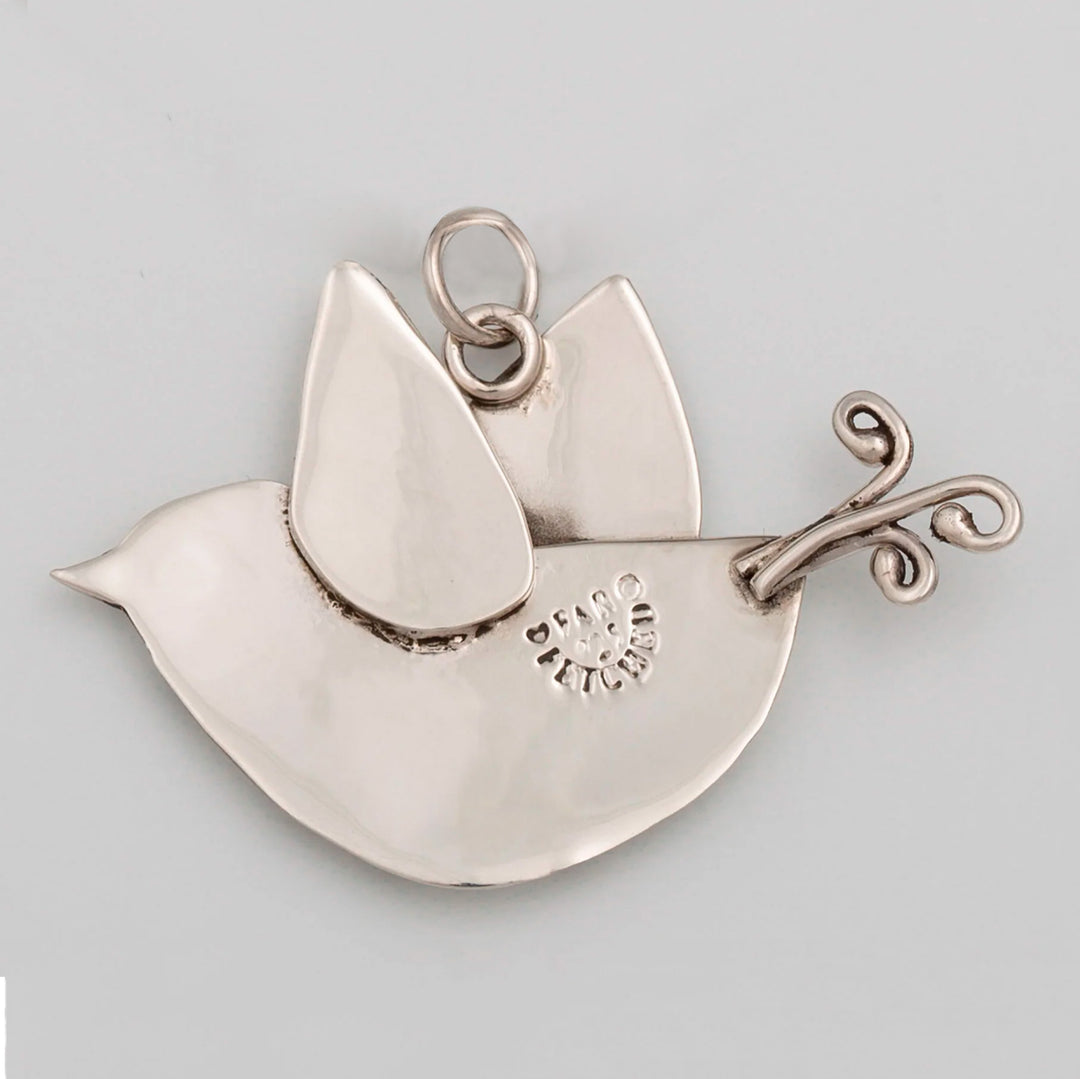 Sterling Silver Dove Bird Pendant from Mexico - Sweet Dove