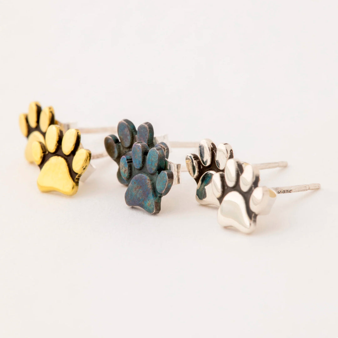 Set of 3 Paw Print Stud Earrings from Mexico - All Over Paws