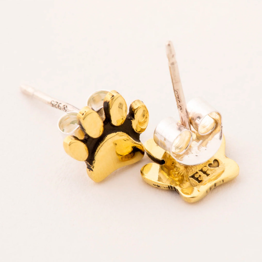Set of 3 Paw Print Stud Earrings from Mexico - All Over Paws