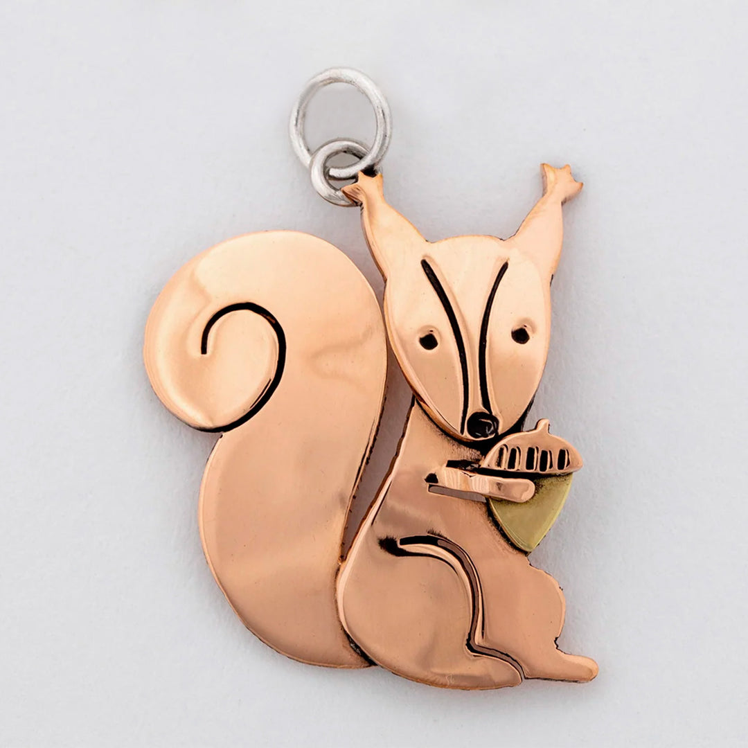 Handmade Copper Squirrel Pendant from Mexico - Sweet Squirrel