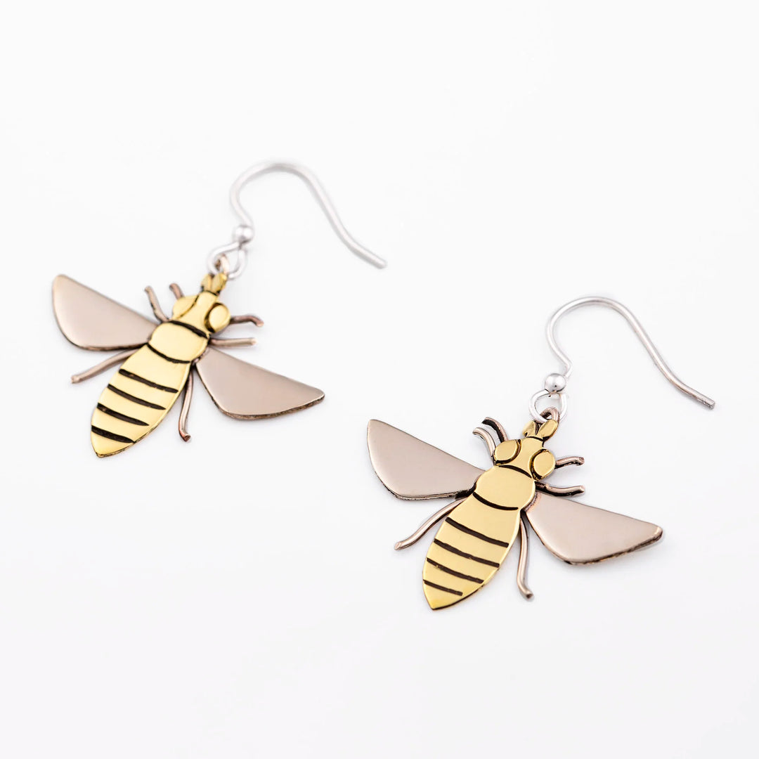 Handmade Queen Bee Dangle Earrings from Mexico - Queen Bee