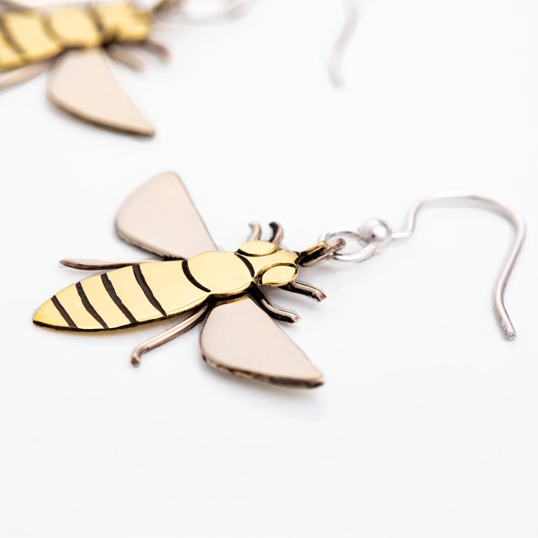 Handmade Queen Bee Dangle Earrings from Mexico - Queen Bee