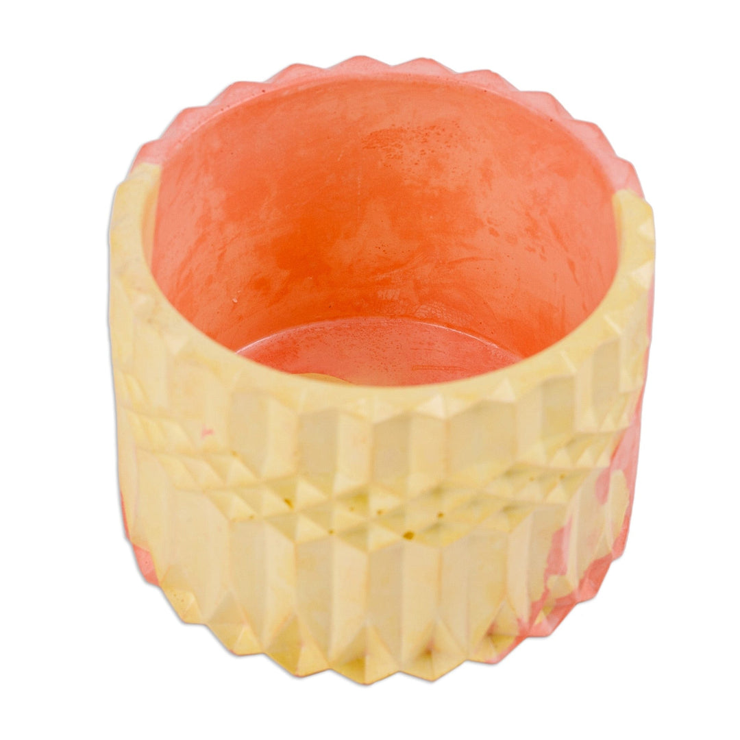 Yellow and Orange Plaster Catchall and Tray Set (3 Pieces) - Sunny Life