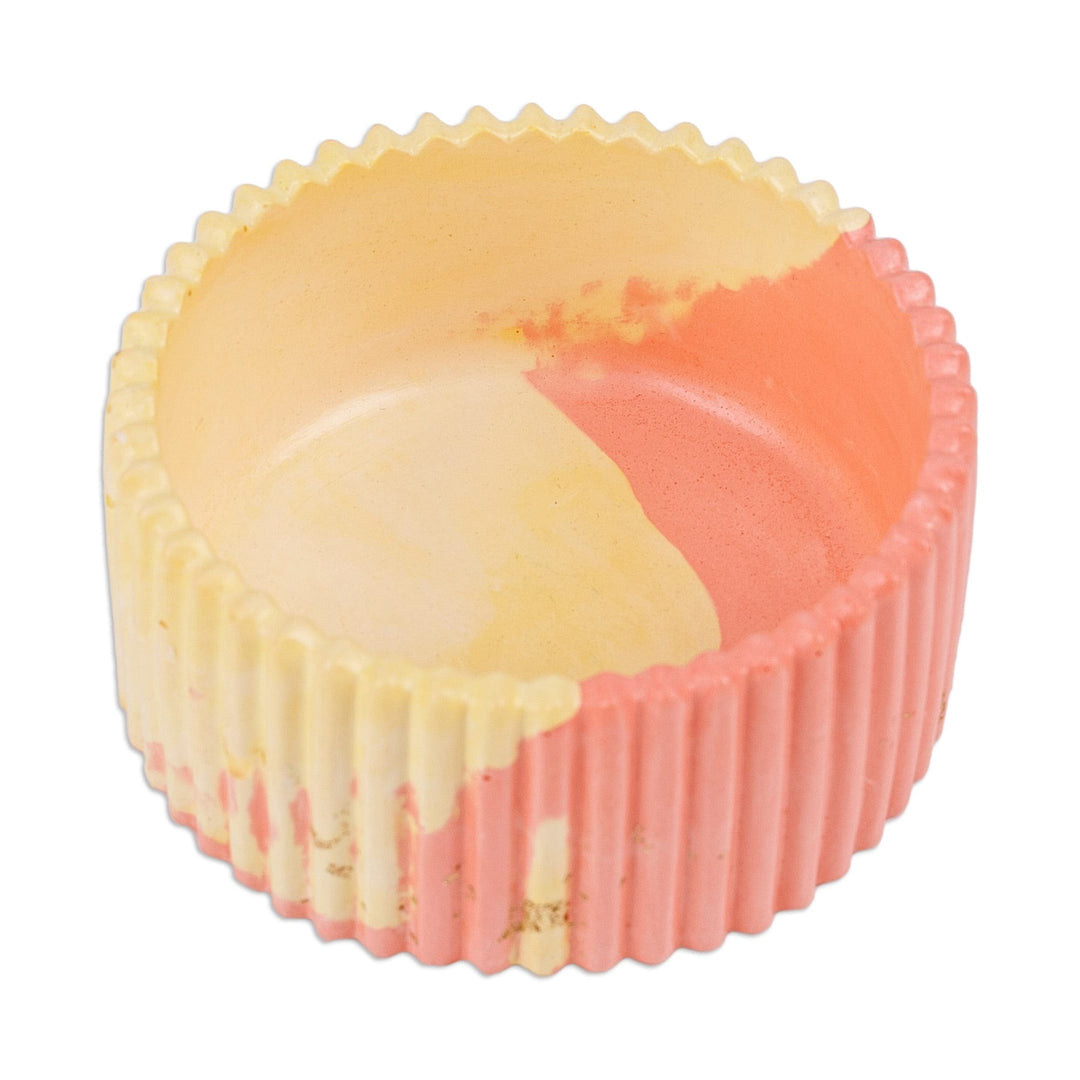Yellow and Orange Plaster Catchall and Tray Set (3 Pieces) - Sunny Life