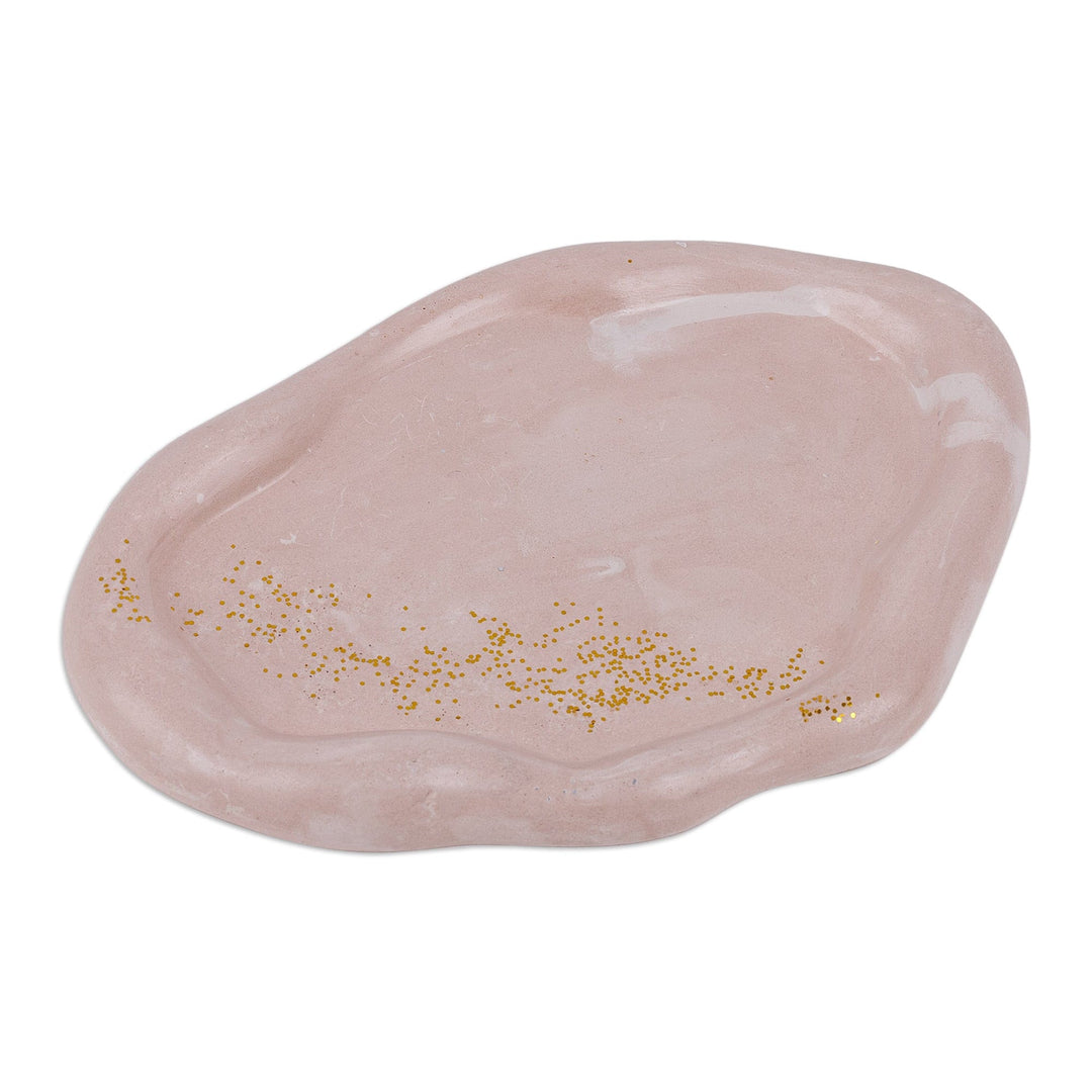 Pink Plaster Tealight Candleholder and Tray Set (3 Pieces) - Pink Fragrance