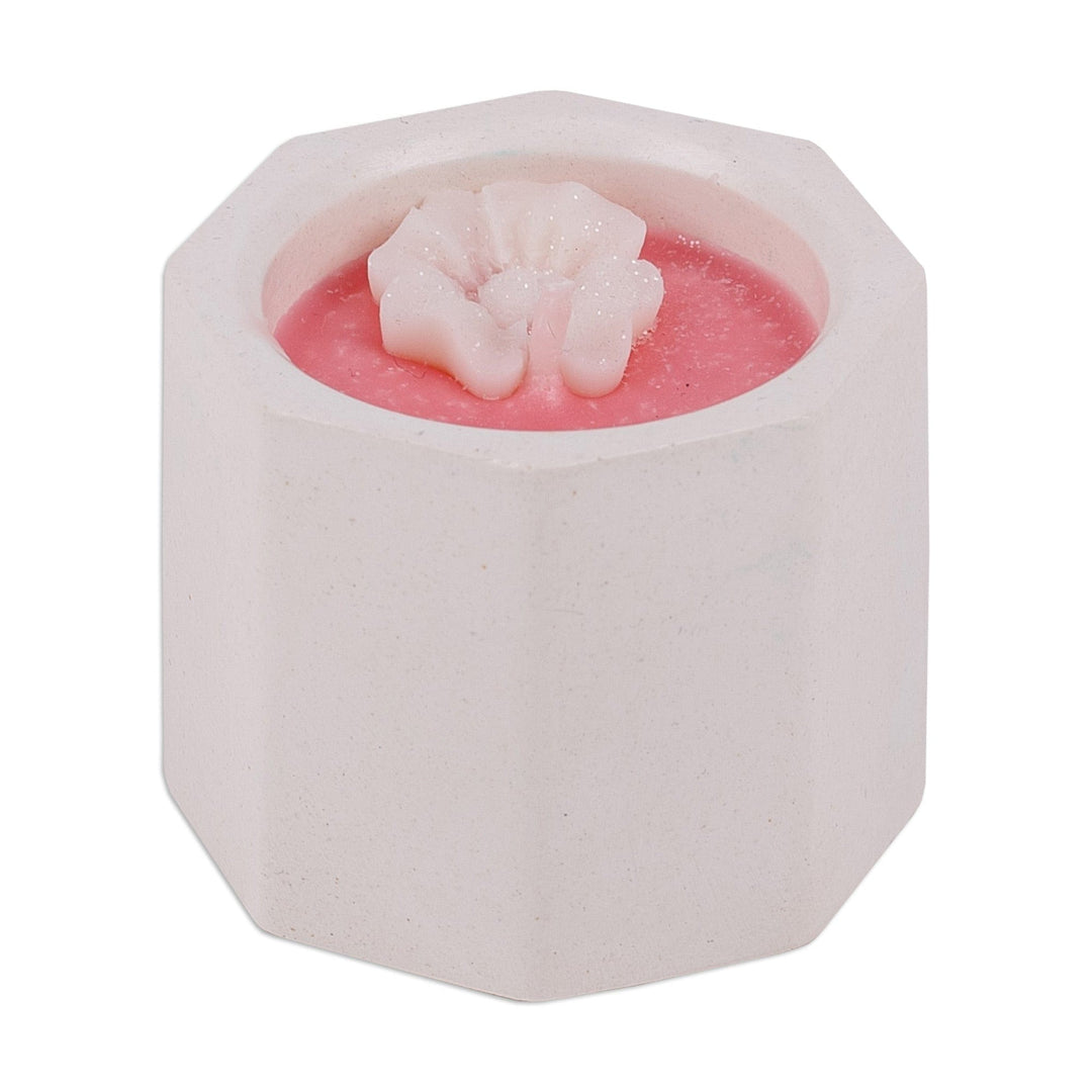 Pink Plaster Tealight Candleholder and Tray Set (3 Pieces) - Pink Fragrance