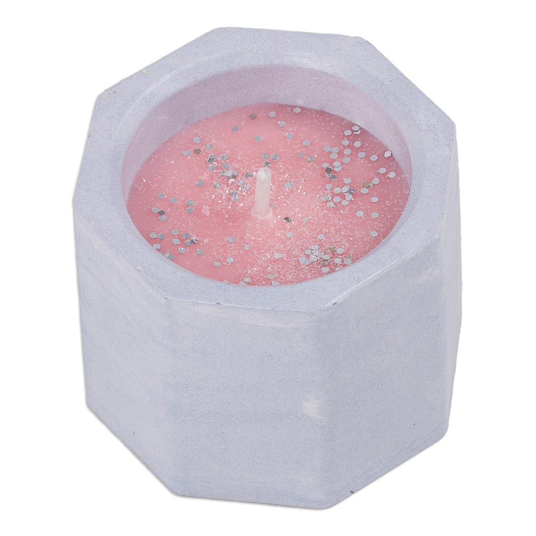 Purple Plaster Tealight Candleholder and Tray Set (3 Pieces) - Purple Fragrance