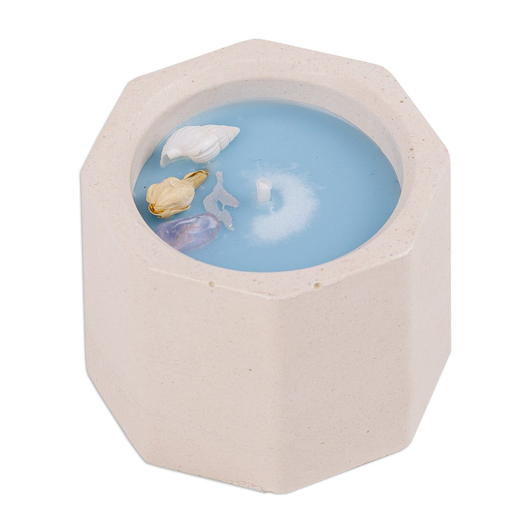 Purple Plaster Tealight Candleholder and Tray Set (3 Pieces) - Purple Fragrance