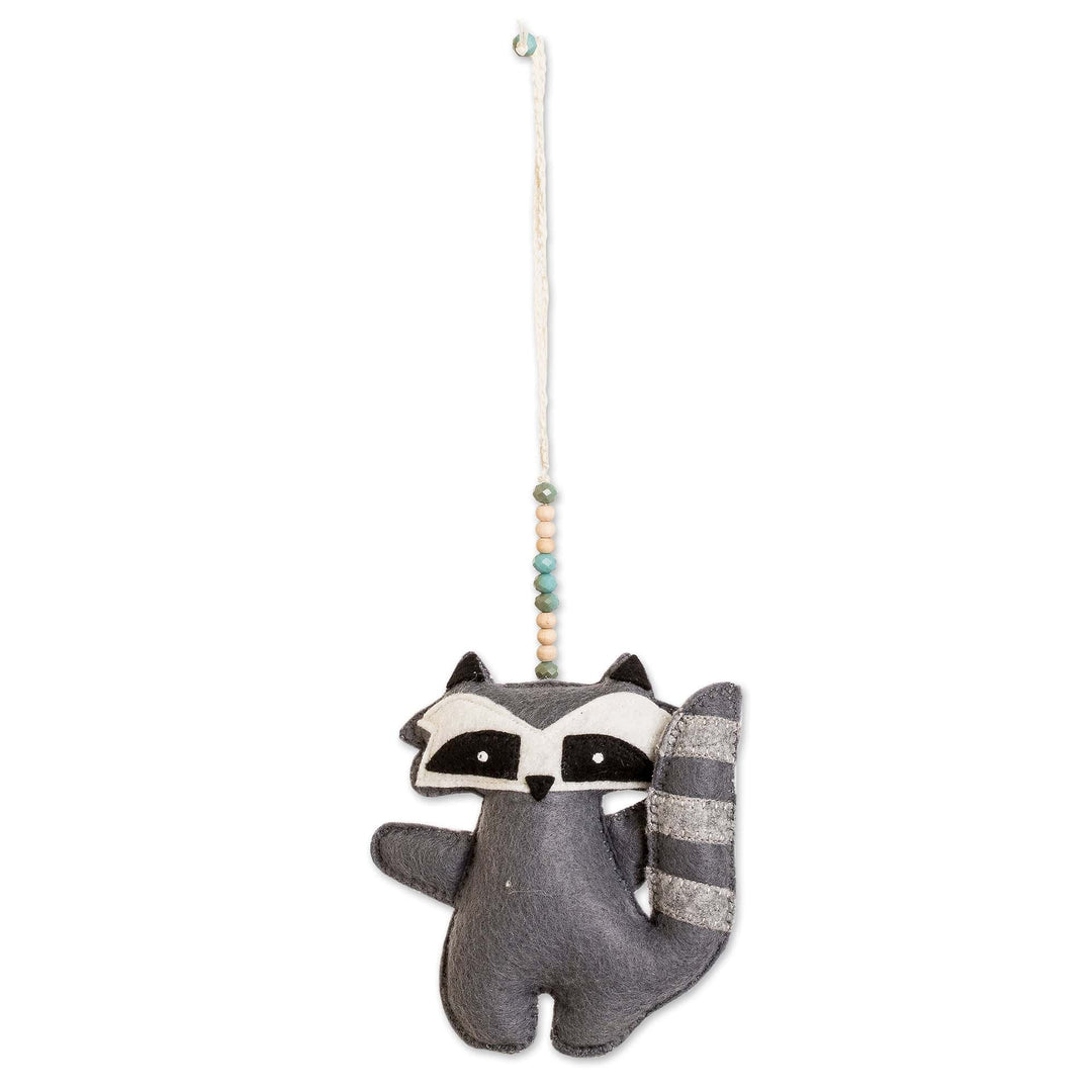 Handcrafted Fleece Raccoon Car Charm and Door Knob Accent - Precious Raccoon