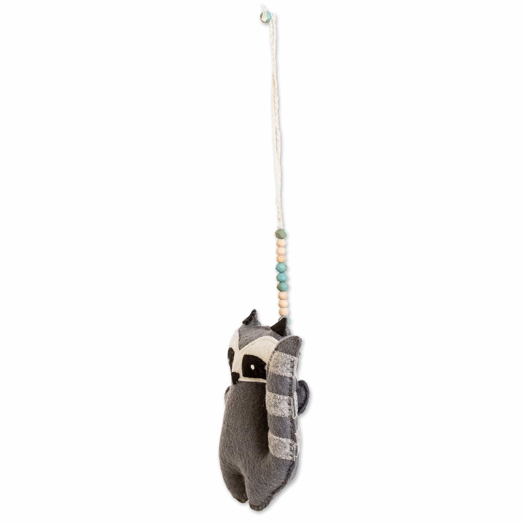 Handcrafted Fleece Raccoon Car Charm and Door Knob Accent - Precious Raccoon
