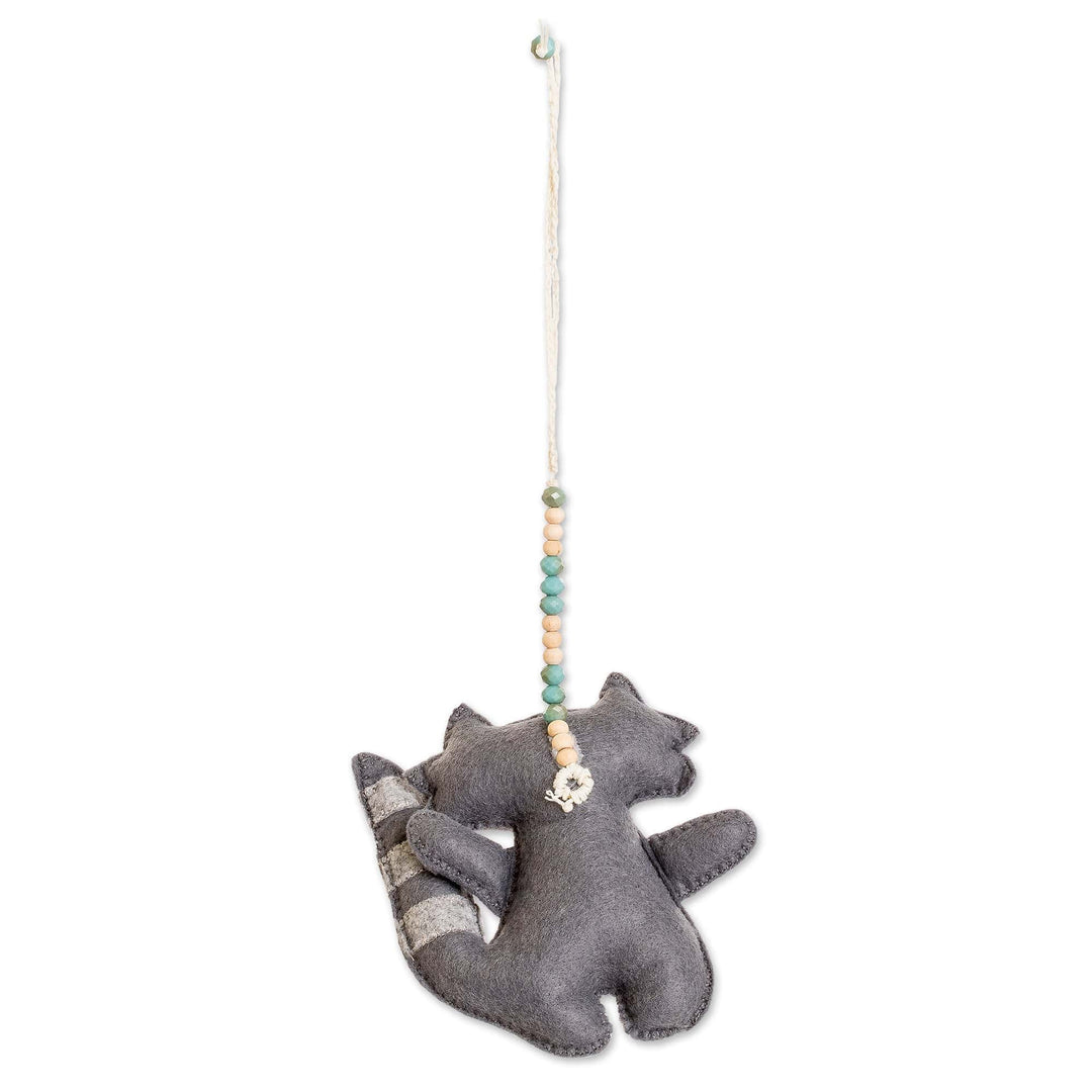 Handcrafted Fleece Raccoon Car Charm and Door Knob Accent - Precious Raccoon