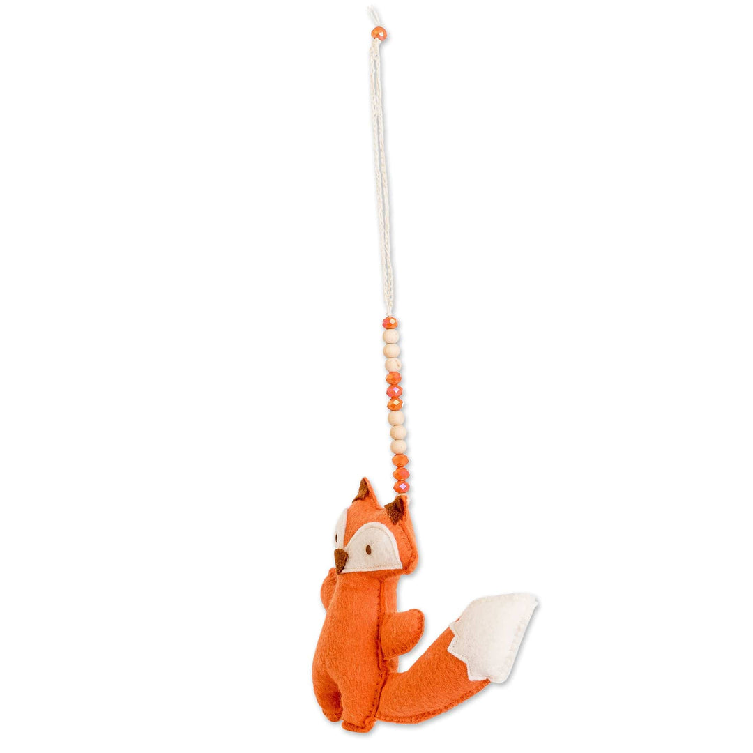 Handcrafted Fleece Fox Car Charm and Door Knob Accent - Adorable Fox