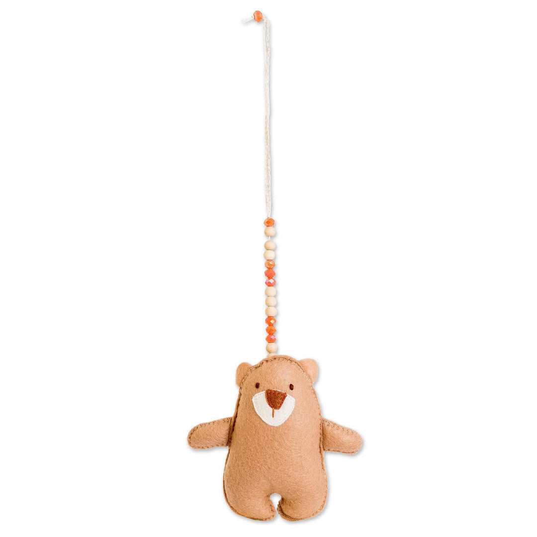 Handcrafted Fleece Bear Car Charm and Door Knob Accent - Charming Bear