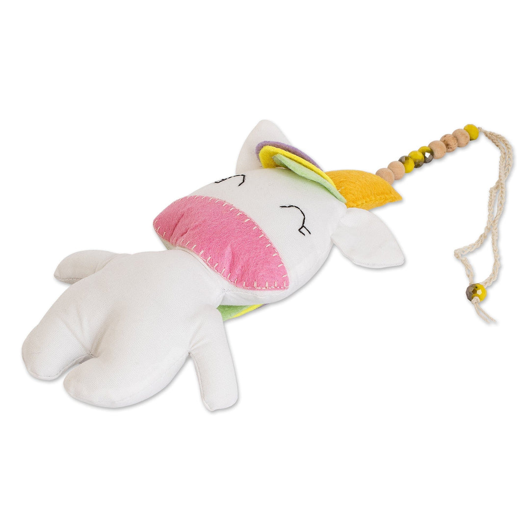 Handcrafted Fleece Unicorn Car Charm and Door Knob Accent - Happy Unicorn