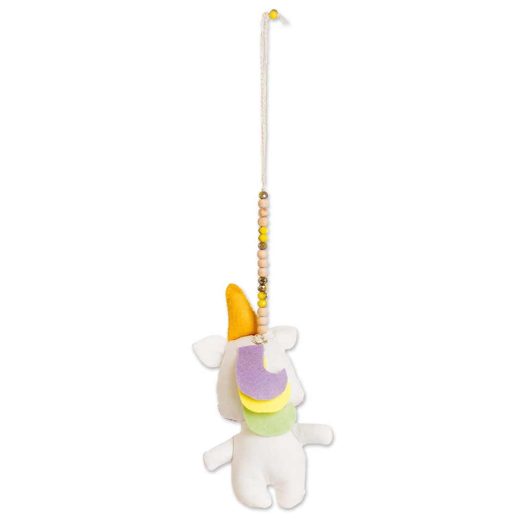 Handcrafted Fleece Unicorn Car Charm and Door Knob Accent - Happy Unicorn