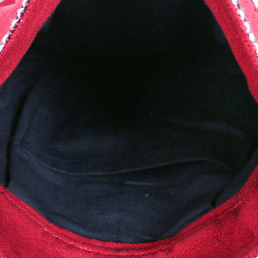 Handcrafted Crimson Cotton Shoulder Bag from Thailand - Thai Romance