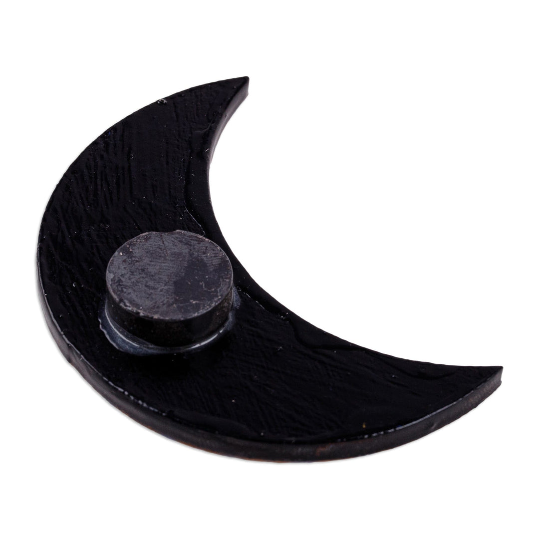 Lacquered Papier Mache Magnet with Crescent Moon Motif - Splendid Crescent