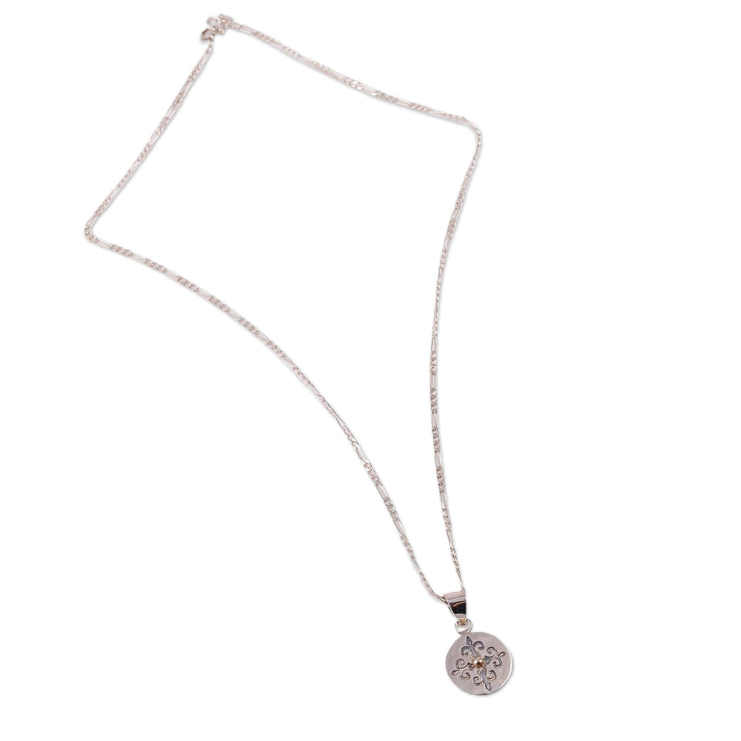 Baroque-Inspired Oval Sterling Silver Pendant Necklace - Medal of Eminence