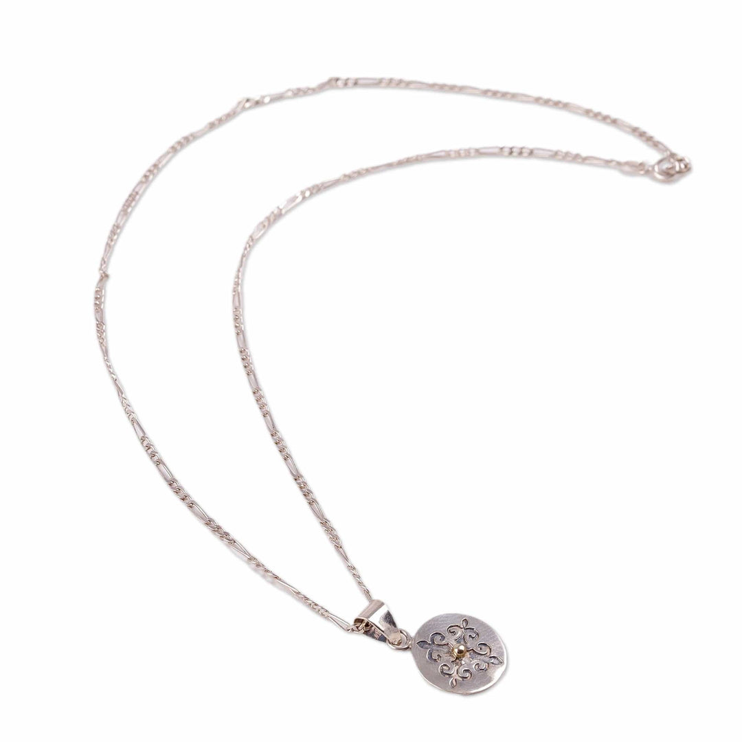 Baroque-Inspired Oval Sterling Silver Pendant Necklace - Medal of Eminence
