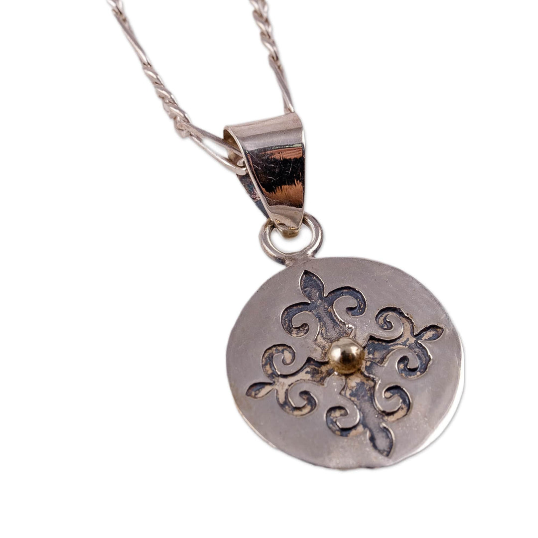 Baroque-Inspired Oval Sterling Silver Pendant Necklace - Medal of Eminence
