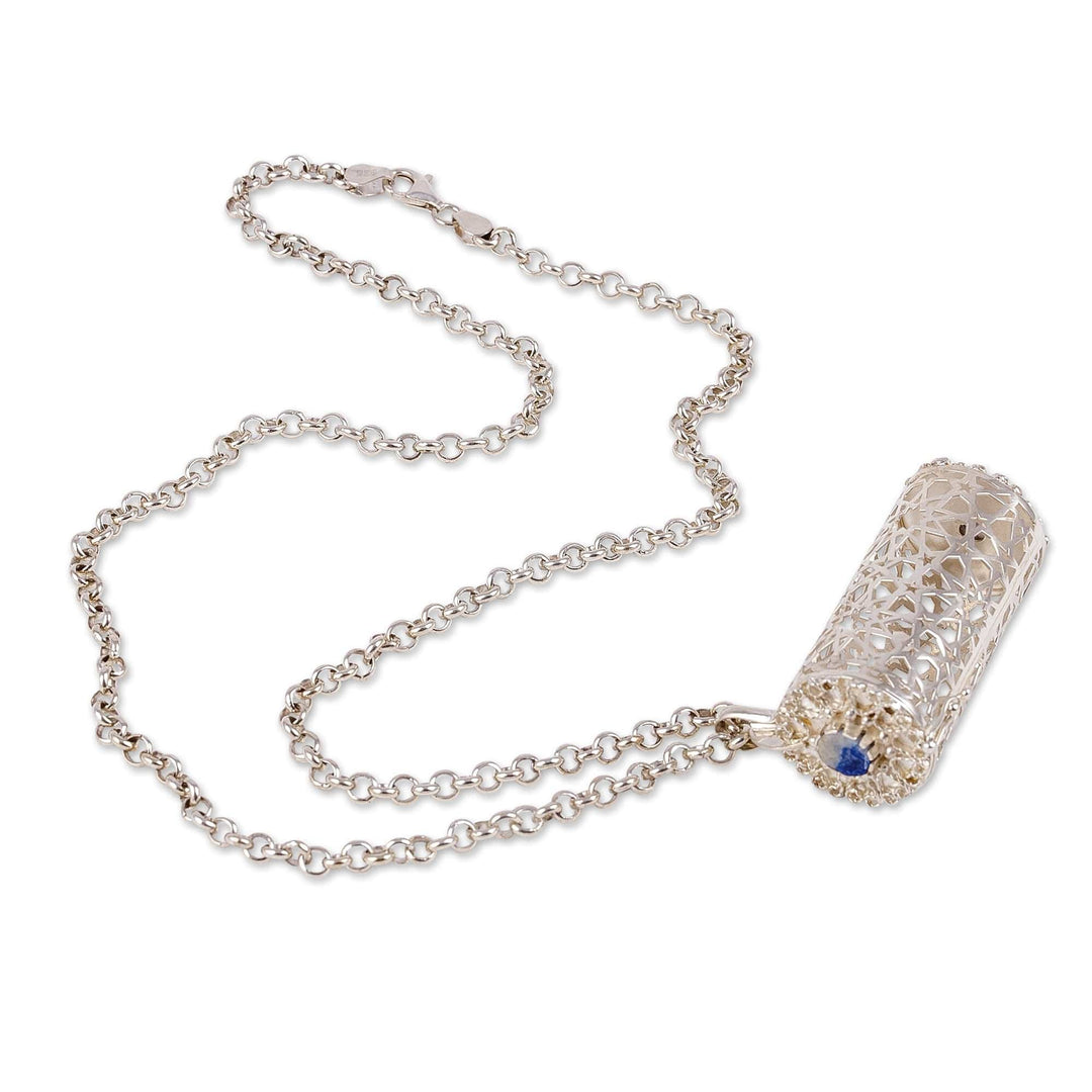 Star-Themed Natural Lapis Lazuli Locket Pendant Necklace - Message of Magic