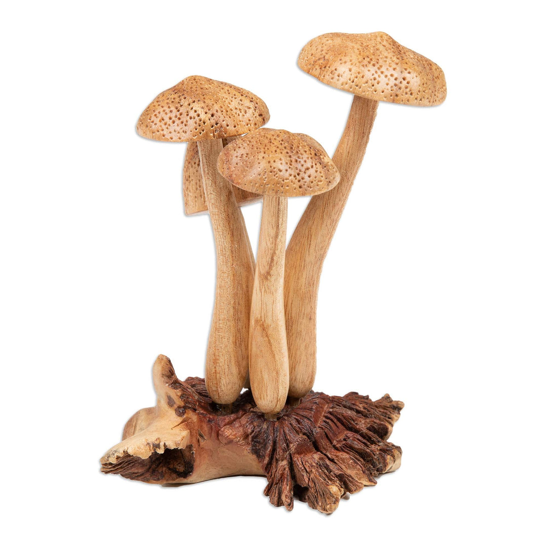 Jempinis and Benalu Wood Amanita Sculpture Crafted in Bali - Amanita Union