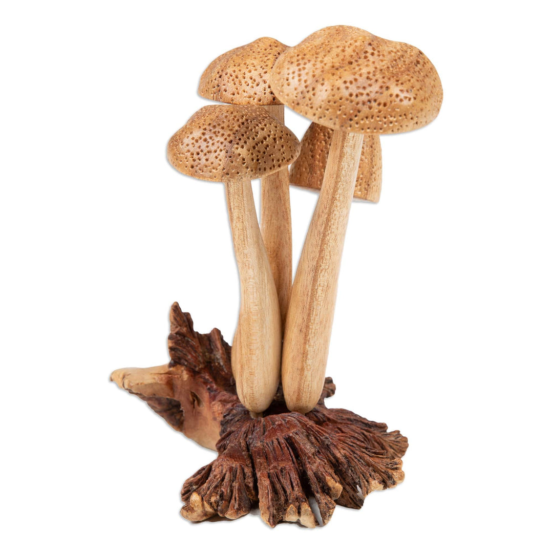 Jempinis and Benalu Wood Amanita Sculpture Crafted in Bali - Amanita Union