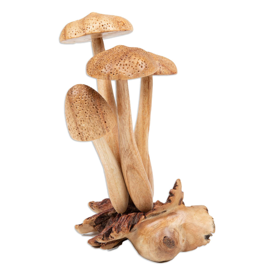 Jempinis and Benalu Wood Amanita Sculpture Crafted in Bali - Amanita Union