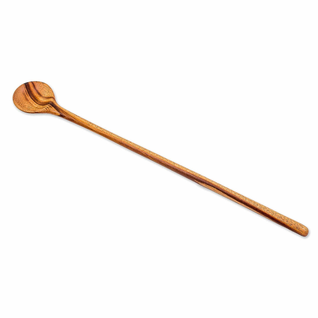 Hand-Carved Natural Brown Jobillo Wood Cooking Spoons (Pair) - Like Home