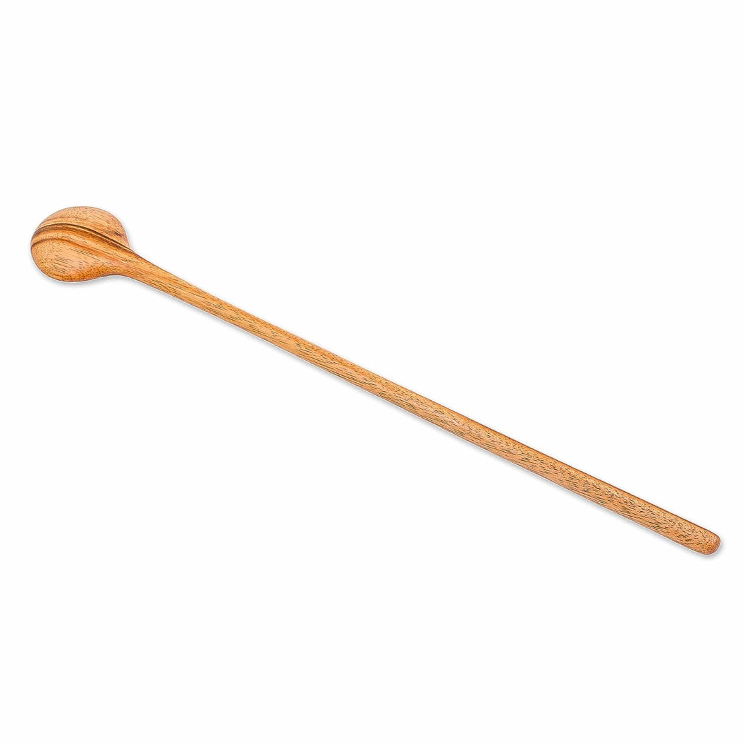 Hand-Carved Natural Brown Jobillo Wood Cooking Spoons (Pair) - Like Home