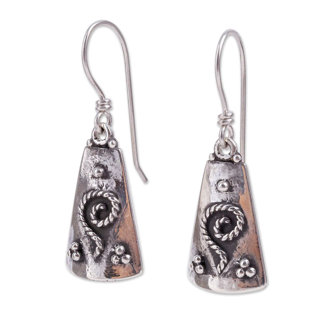 Traditional High-Polished Sterling Silver Dangle Earrings - Classic Luxury