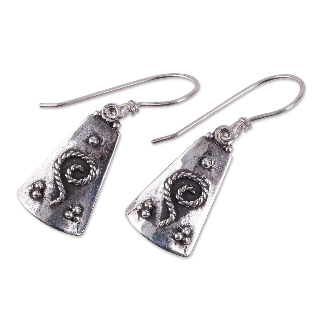 Traditional High-Polished Sterling Silver Dangle Earrings - Classic Luxury