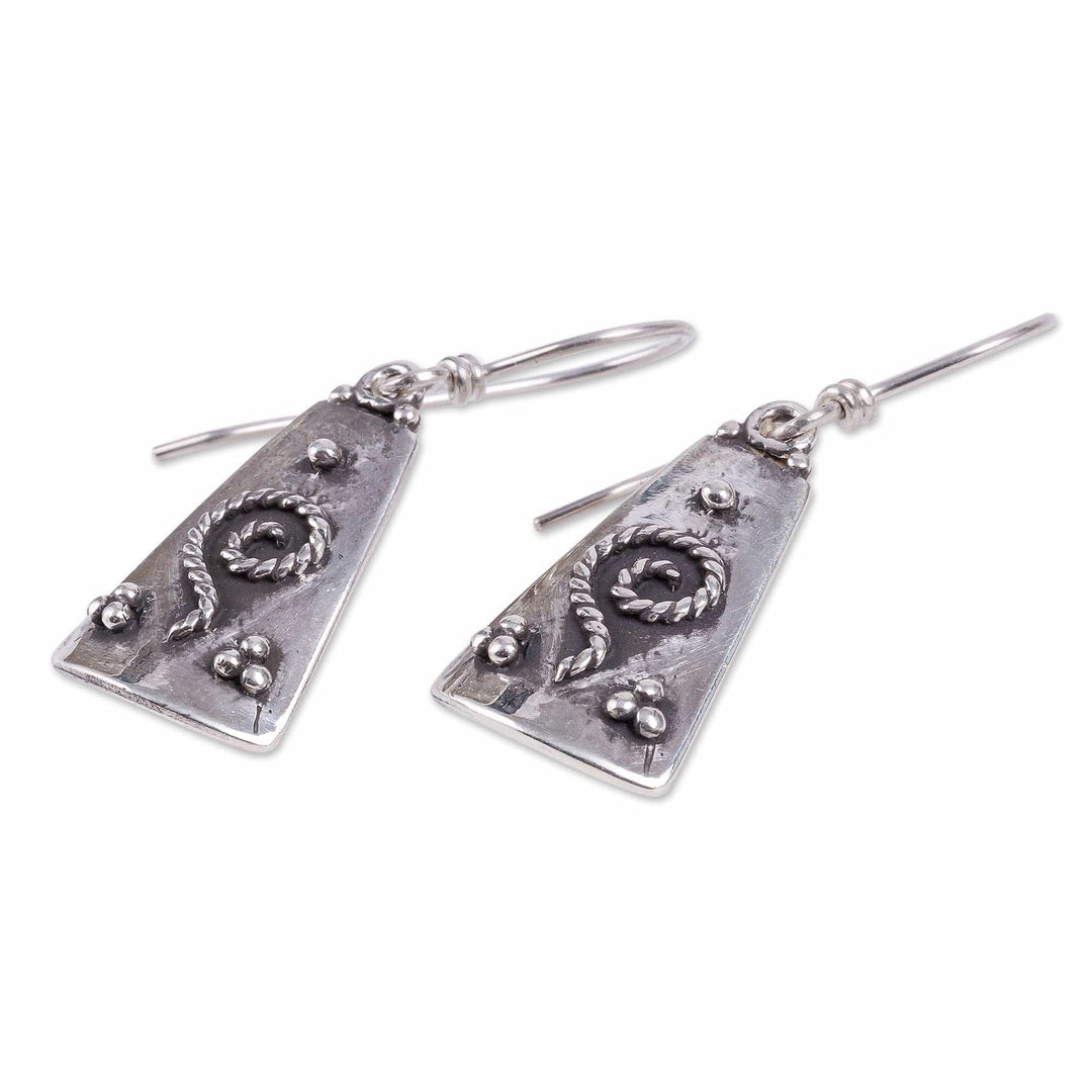Traditional High-Polished Sterling Silver Dangle Earrings - Classic Luxury