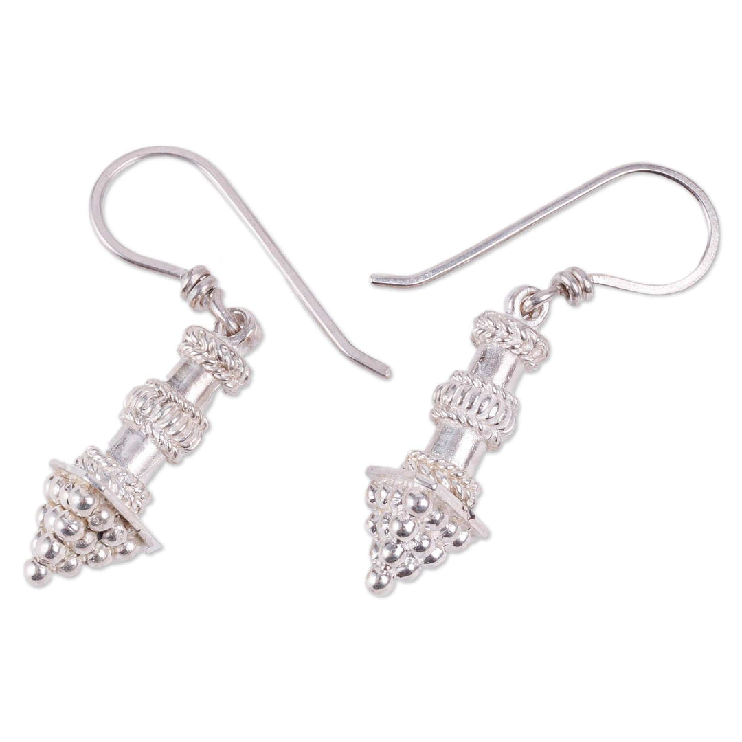 Polished Classic Sterling Silver Dangle Earrings - Dame's Castle